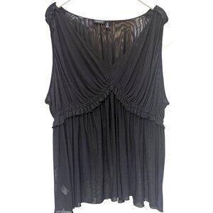 Torrid Black Stretch Mesh Top Plus Size 5x /28 (Torrid5) Babydoll Sleeveless